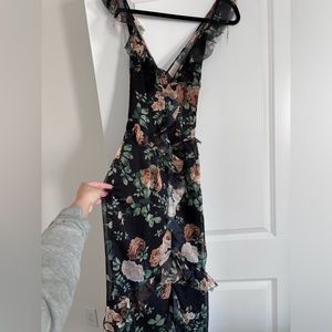 Black floral formal dress worn once!